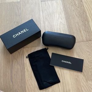 Chanel sunglasses case, box, and certificate